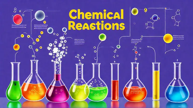 Reacciones químicas con visuales educativas atractivas