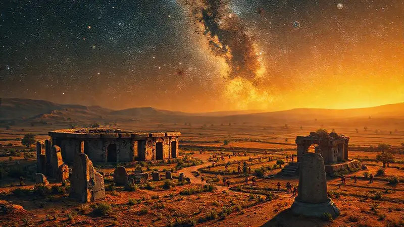 Cielo estrellado, culturas antiguas y rituales vibrantes