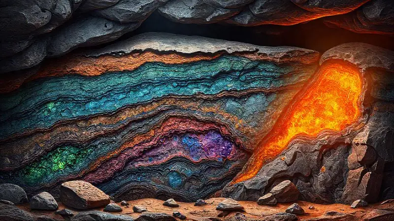 Rocas metamórficas muestran transformación bajo presión