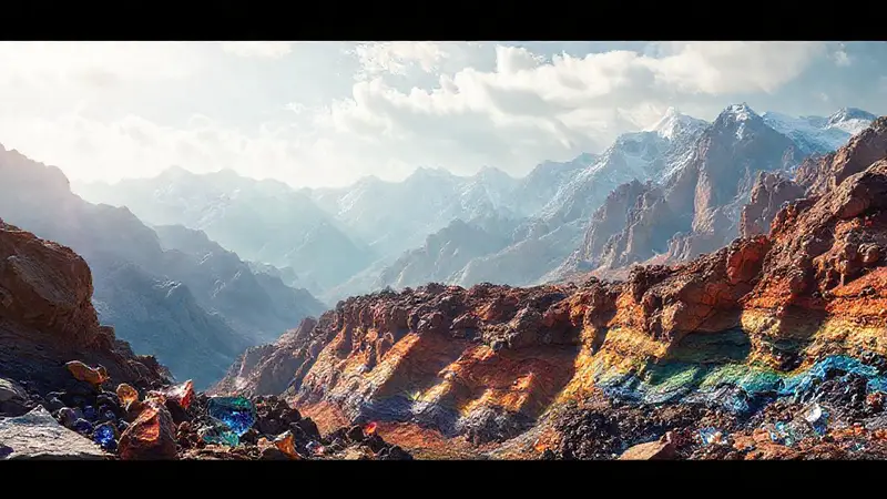 Rocas antiguas y paisajes montañosos vibrantes