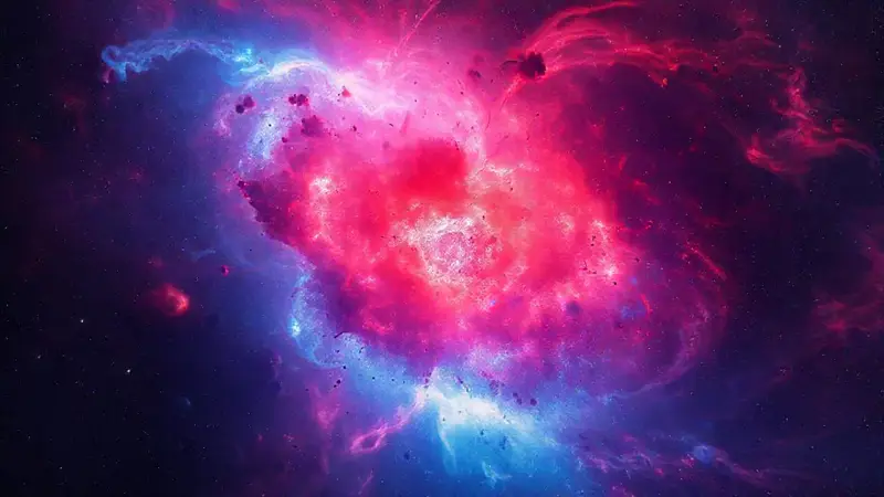 Explosión de supernova llena de colores vibrantes