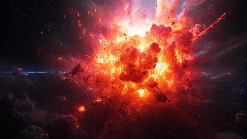 Explosión de supernova llena de colores vibrantes